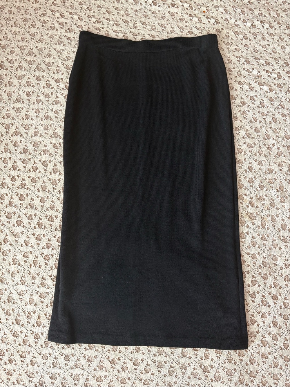 St. John Basics Knit Midi Pull On Pencil Skirt Black Size 16